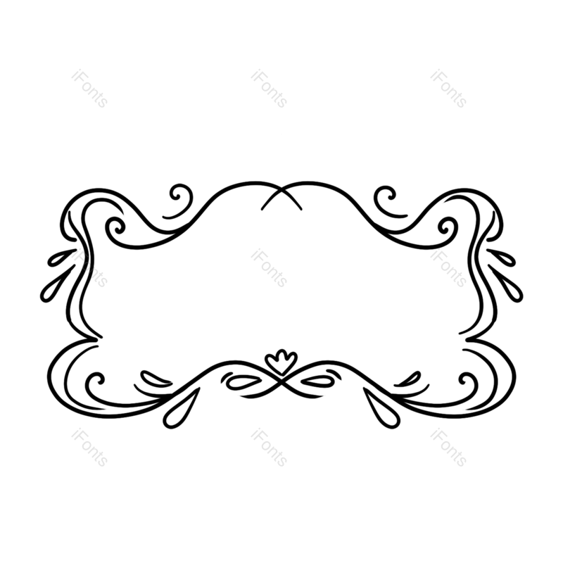 欧式图片,插画元素,相框PNG,线描免抠素材
